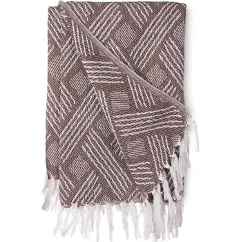 Přehoz na lůžko Giftdecor Bavlněný přehoz, 180 x 220 cm, hnědý