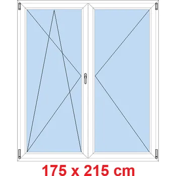 Okno Soft Dvoukřídlé balkonové dveře 175x215 cm, otevíravé a sklopné