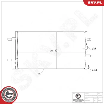 Ventilátor topení a klimatizace Kondenzátor klimatizace ESEN SKV 86SKV070