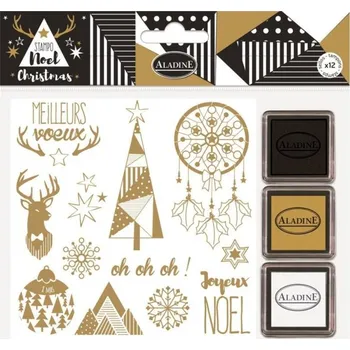 Dětské razítko Razítka Stampo Noël, Vánoční razítka včetně inkoustů - Vánoce