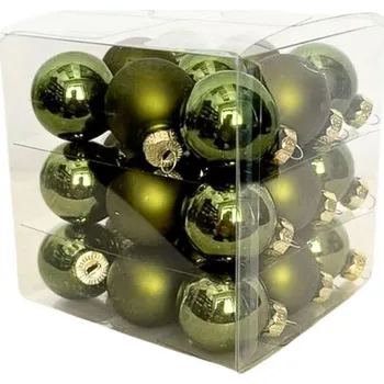 Vánoční ozdoba KLIA Koule sklo 2cm/27ks oliva