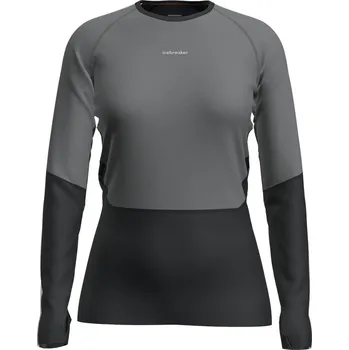 Dámské tričko dámské tričko ICEBREAKER Women Mer 200 Oasis+ LS Crewe BLACK/JET HTHR/UNDYED/CB - XL