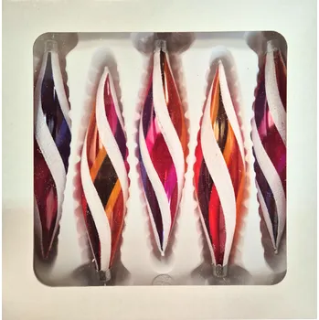 Vánoční ozdoba ČR vánoční skleněné rakety průhledné 14 x 3 cm 5 ks