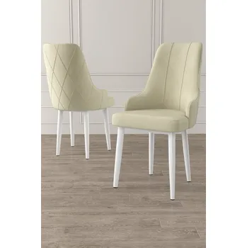 Jídelní stůl Sada židlí (6 kusů) Trex - Cream, White