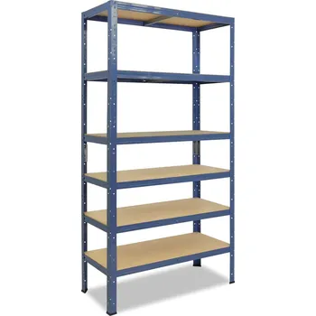 regál meets-ecommerce UG Kovový regál 230x70x30, 5-7 polic barva: modrá, počet polic: 6 polic