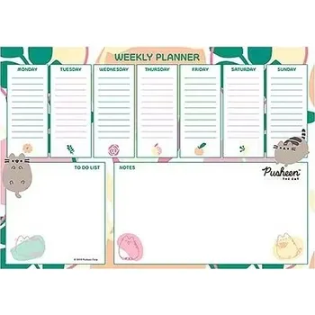 Blok Týdenní plánovač Pusheen Botanical A4