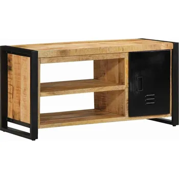 Otoman vidaXL Lavička na boty Hnědá Masivní magnovníkové dřevo [4013601]