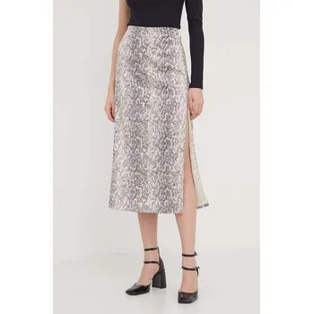 Dámská sukně Sukně Abercrombie & Fitch béžová barva, midi KI143.3317.114 01X, vel. S