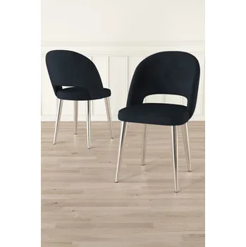 Jídelní stůl Sada židlí (6 kusů) Pane - Anthracite, Chrome