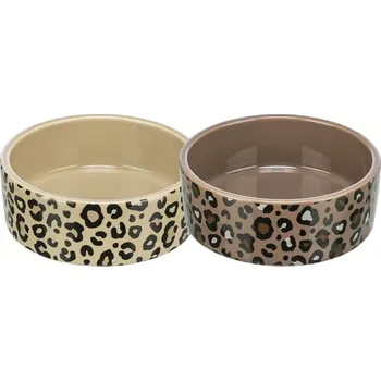 Miska pro psa TRIXIE Keramická miska LEO, 0,3 l/ 12 cm, hnědá/leopardí