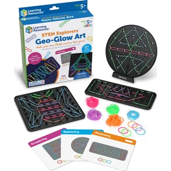 ostatní stavebnice Learning Resources® STEM svítící geometrická kreativní sada Geoboard Glow Art