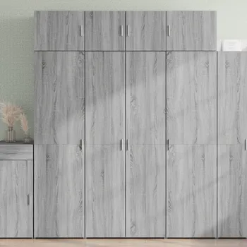 Příborník do zásuvky vidaXL Skříň highboard 80 x 42,5 x 185 cm kompozitní dřevo [3281438] Barva: šedá sonoma