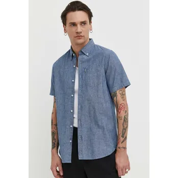 Pánská košile Bavlněná košile Superdry regular, s límečkem button-down M4010886A.JON modrá 55X, vel. S
