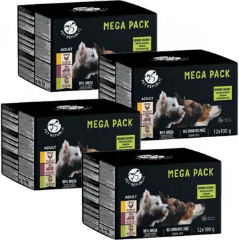 Krmivo pro psa Pet Republic mokré krmivo pro psy malých plemen v jemné omáčce MIX 3 příchutě 48x100g