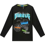 KUGO VERSUS CHLAPECKÉ TRIČKO S MOTORKOU - ČERNÁ, ŠEDÁ, MODRÁ HC0647 Velikost: 134, Barva: Černá