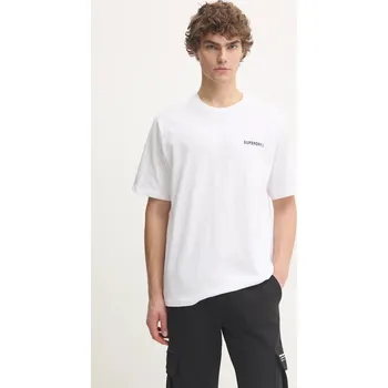 Pánské tričko Bavlněné tričko Superdry bílá barva, s aplikací, M1012083A-T7X M1012083A.T7X 00X, vel. XXL