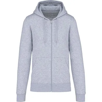 Pánská móda Pánská organická mikina na zip s kapucí Kariban K4030 Barva: Šedý melír, Velikost: XL