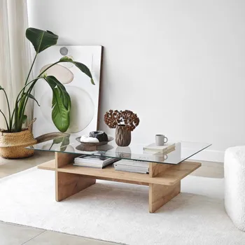 Konferenční stolek Konferenční stolek Saga Rectangle - Sapphire, Transparent