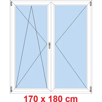 Okno Soft Dvoukřídlé balkonové dveře 170x180 cm, otevíravé a sklopné