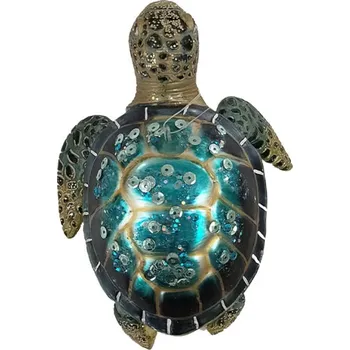 Vánoční ozdoba SEIZIS Kareta mořská skleněná modrá, 12cm