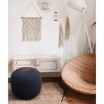 Taburet Puf Fluffy - Anthracite