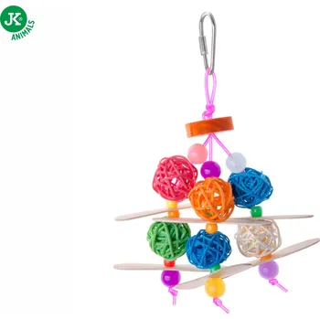 Hračka pro ptáka JK Hračka Proutěné kuličky pro papoušky 15 cm