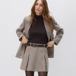 Reserved - Mini sukně s příměsí vlny - béžová - 090GG-08M - 090GG-08M-XL