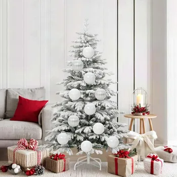 Vánoční dekorace Sada vánočních ozdob 9 pcs Bílá Plast