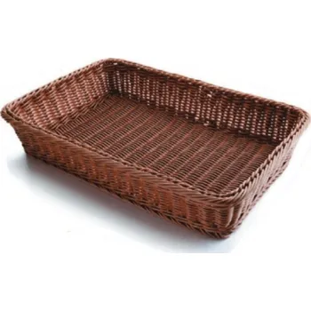 chlebník TOMGAST Košík na pečivo polypropylen obdélný tmavý, 530 x 335 x 90 mm