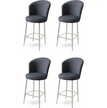 Barová židle Bar Stool Set (4 Pieces) Alte - Anthracite, Chrome