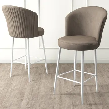 Barová židle Bar Stool Set (2 Pieces) Fora - Cappuccino, White