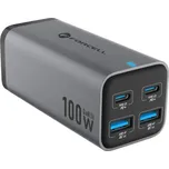 Forcell stolní nabíječka 2x USB-C, 2x USB-A, 100W, šedá