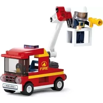 ostatní stavebnice Hasiči stavebnice auto s plošinou, 82 dílků