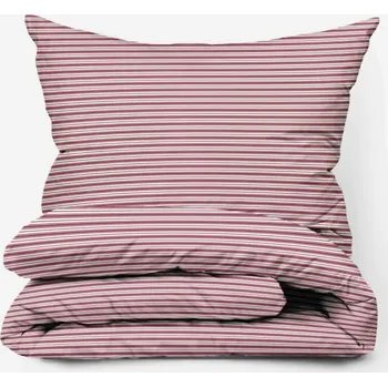 Povlečení Bavlněné povlečení Pruhy červené Zapínání: knoflík, Velikost polštáře: 70x90, Velikost přikrývky: 140x200