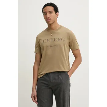 Pánské tričko Bavlněné tričko Iceberg F014.6327 zelená 81C, vel. L