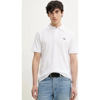 Bavlněné polo tričko Diesel T-REJUST-DOVAL-PJ POLO SHIRT bílá barva, A15057.0AIJR 00X, vel. XXL