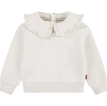 Kojenecká mikina Levi's RUFFLE COLLARED CREW béžová barva, hladká, 1EK989 01X, vel. 98