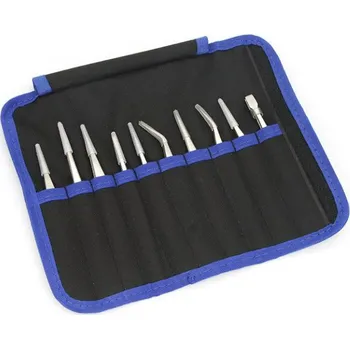 LaskaKit_cz Sada ST vysokopřesných pinzet z kalené nerezové oceli s antistatickým povrchem, 10 dílná