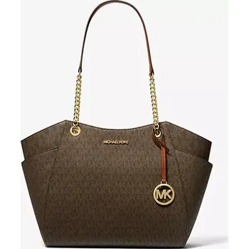 Kabelka MICHAEL KORS dámská kabelka Jet Set Signature Large Logo hnědá