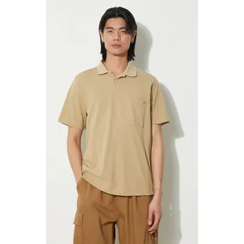 Bavlněné polo tričko Universal Works Vacation Polo 30603.SUMMER.OAK béžová 80X, vel. M