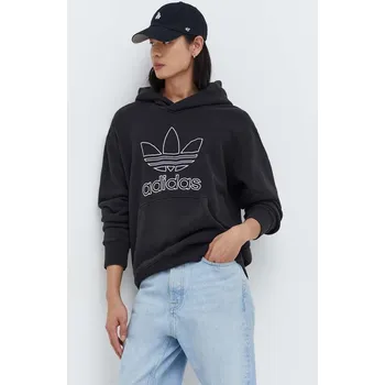 Dámská mikina Bavlněná mikina adidas Originals Trefoil Hoodie IU2373 černá 99X, vel. M