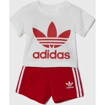 Kojenecká souprava Dětská bavlněná souprava adidas Originals červená barva IB8639 33X, vel. 74