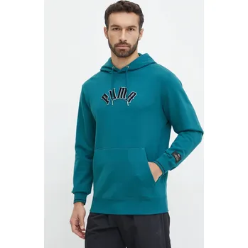 Pánská mikina Bavlněná mikina Puma Classics Play Paris Hoodie 626766 tyrkysová 66X, vel. S