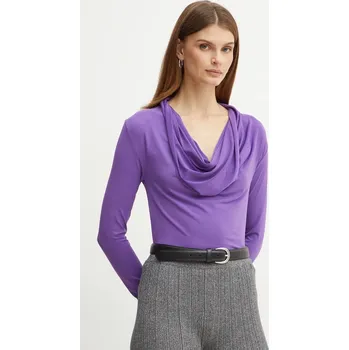 Dámská mikina Halenka Silvian Heach ROSIZ dámská, fialová barva, hladká, GPA24130BL 45X, vel. 34