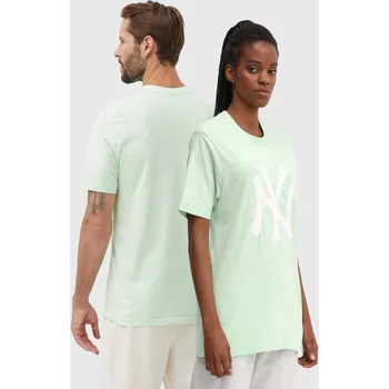 Bavlněné tričko 47 brand MLB New York Yankees zelená barva, s potiskem, BB017TEMIME617763B0 70X, vel. S