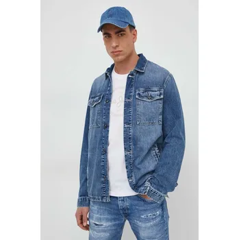 Pánská větrovka Džínová bunda Pepe Jeans Luka Stencil PM402886 modrá 55X, vel. S
