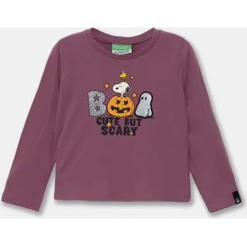 Dětské bavlněné tričko s dlouhým rukávem United Colors of Benetton fialová barva, 3VR5G10JA 3VR5G10JA.P.Seasonal 44X, vel. 98