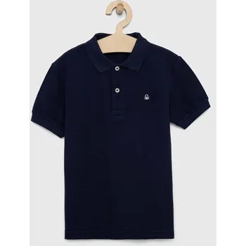 Chlapecké tričko Dětská bavlněná polokošile United Colors of Benetton tmavomodrá barva 3089C300Q.G.NOS 59X, vel. 150