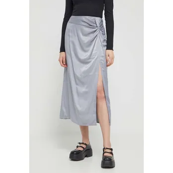 Dámská sukně Sukně Abercrombie & Fitch stříbrná barva, midi KI143.3180.912 SLV, vel. XS