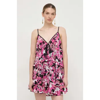 Dámské šaty Šaty Silvian Heach růžová barva, mini, oversize GPP24347VE 30X, vel. 38